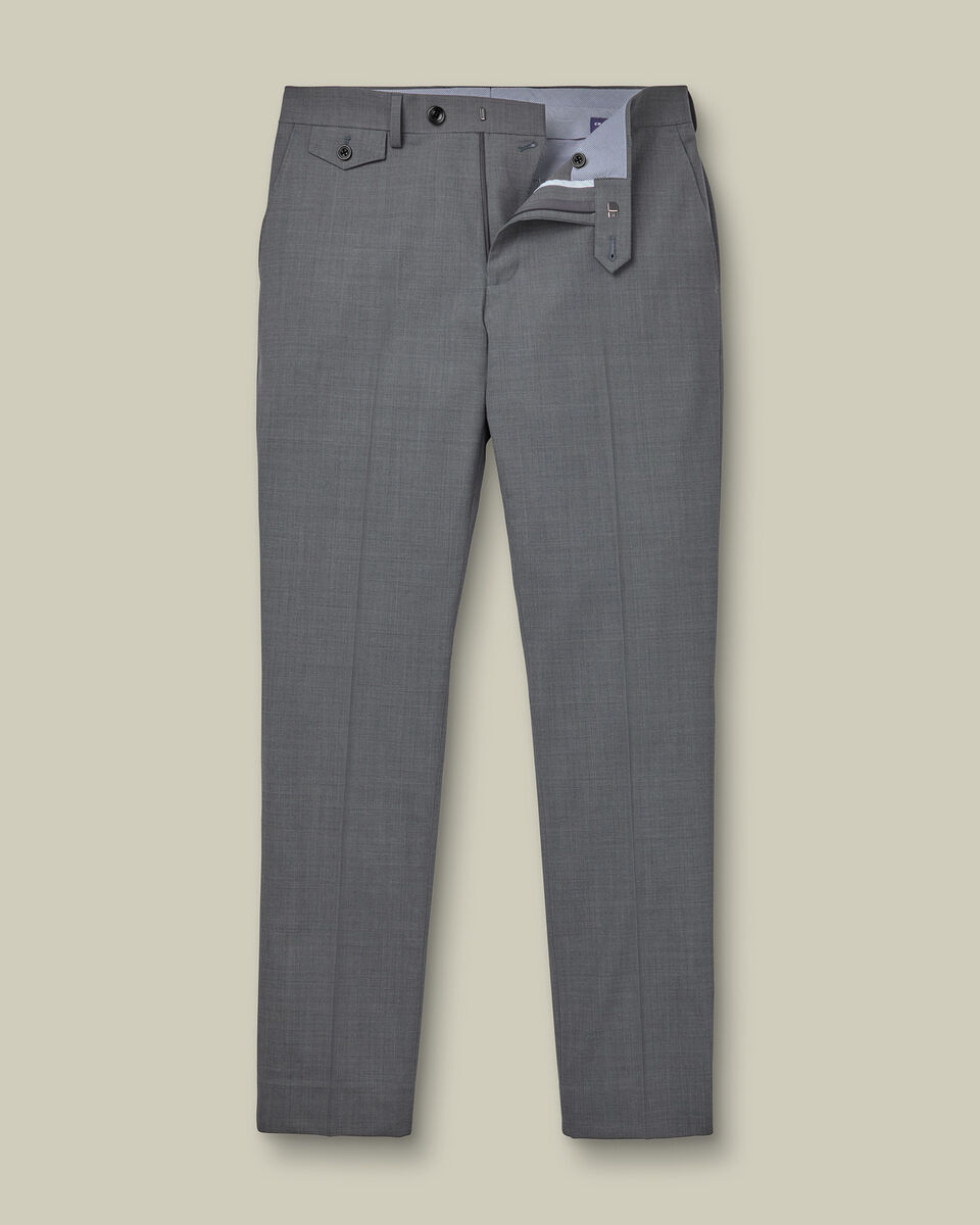 Wool Stretch Trousers - Grey