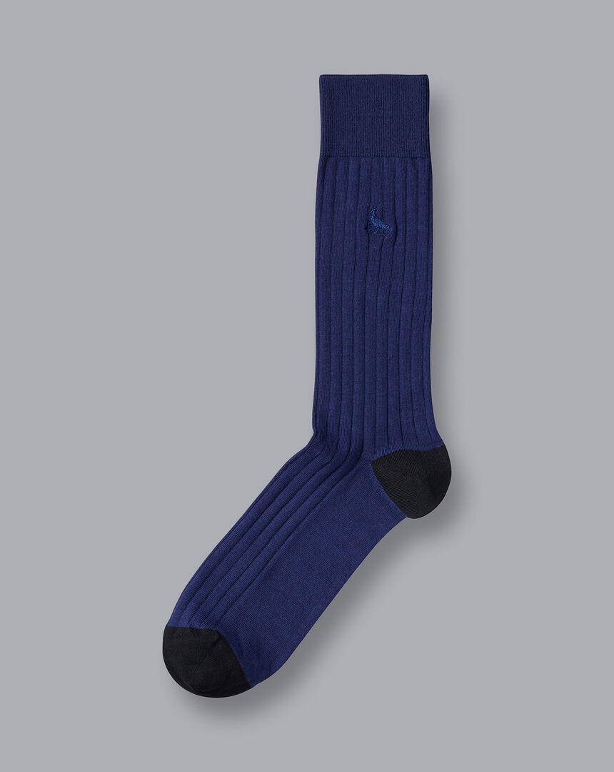 Cotton Rib Socks - French Blue