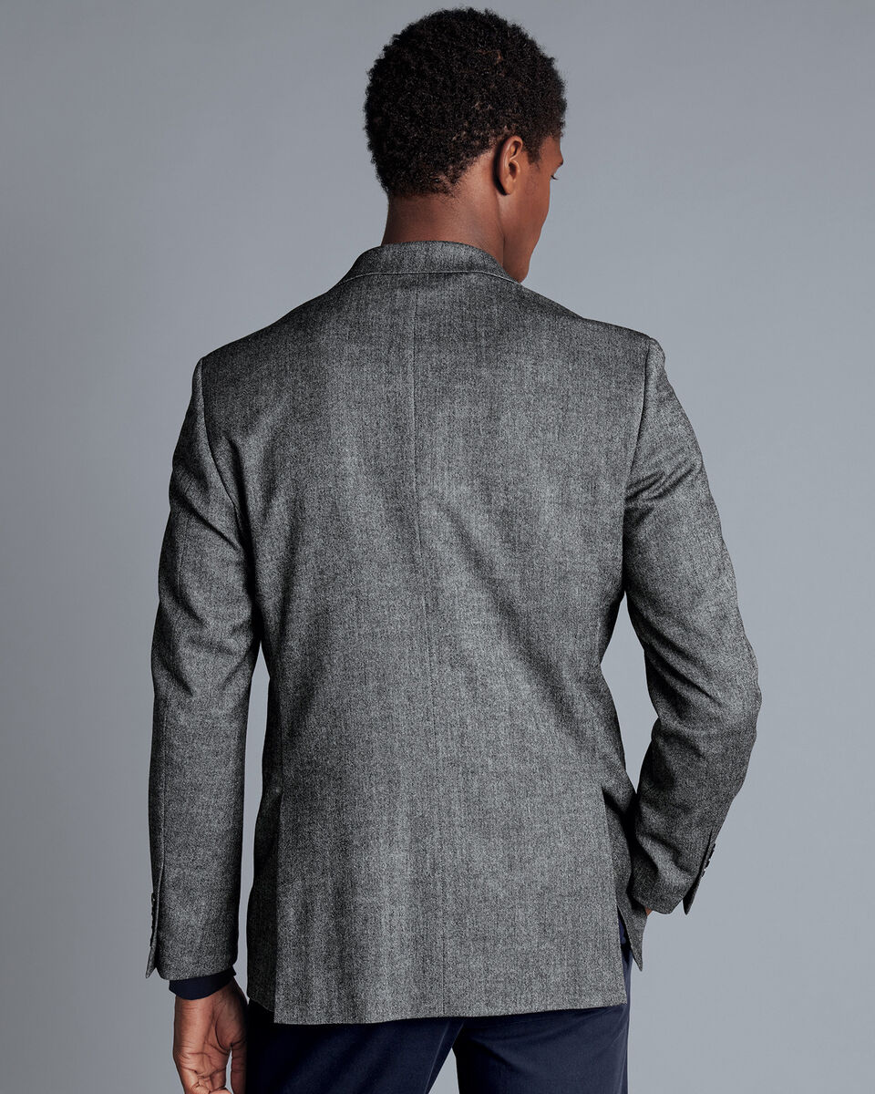 Long Textured Jacket in Grey