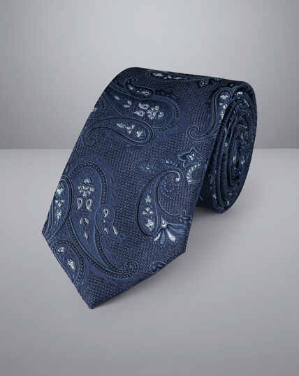 Paisley Silk Tie - French Blue