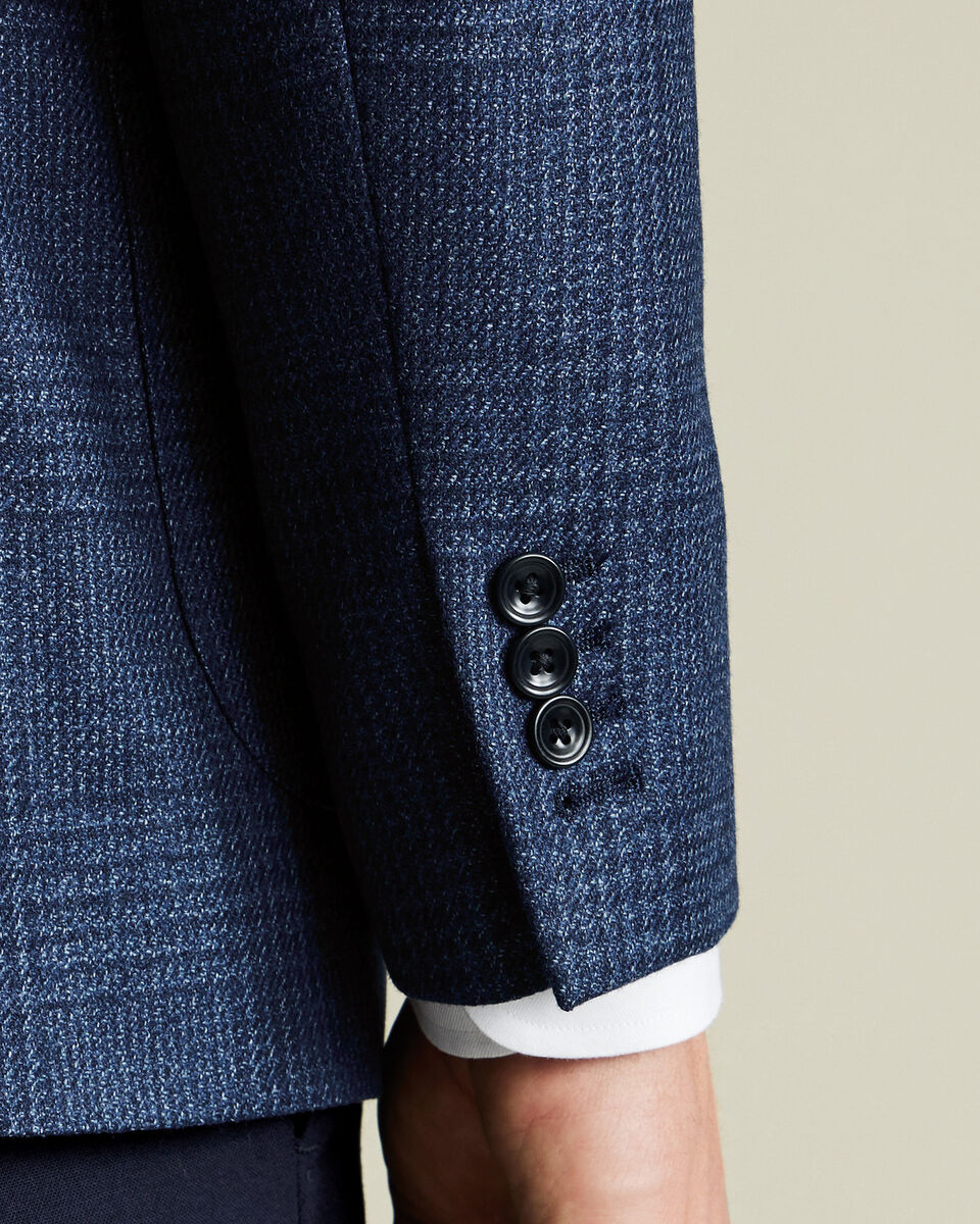 Twill-Sakko aus Wolle-Seide-Mix - Tintenblau