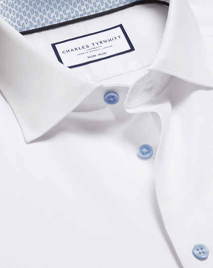 Chemise À Rayures Et Col Italien Sans Repassage - Bleu Océan | Charles Tyrwhitt Chemise À Rayures Et Col Italien Sans Repassage - Bleu Océan | Charles Tyrwhitt