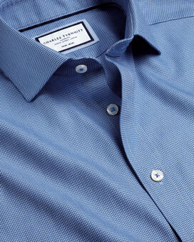 Bügelfreies Mayfair Hemd mit Haifischkragen - Kobaltblau