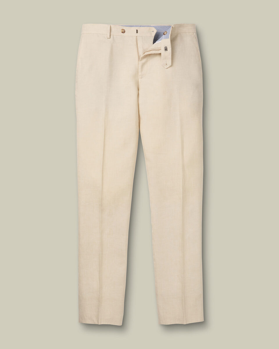 Pure Linen Trousers &ndash; Stone