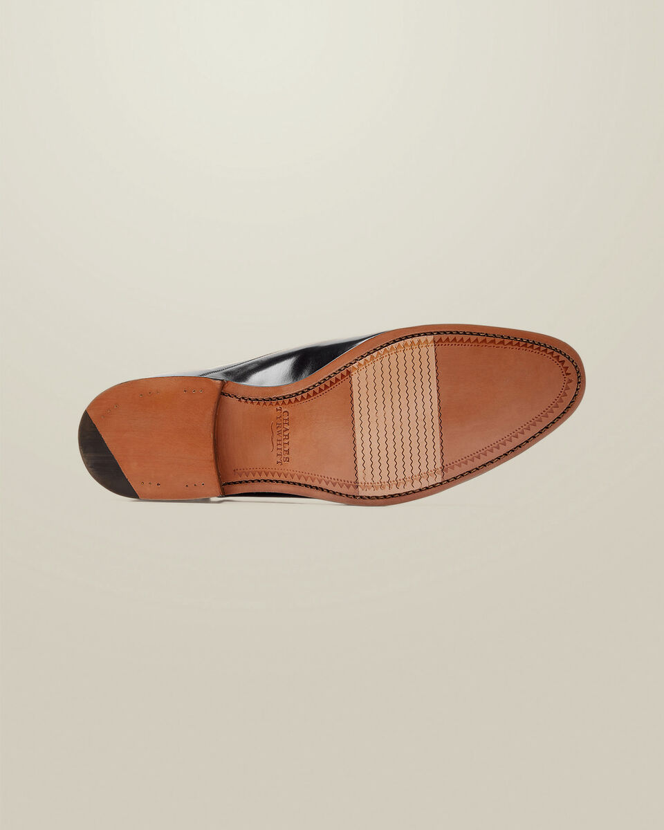 High-Shine Leather Luxury Oxford Shoes - Black