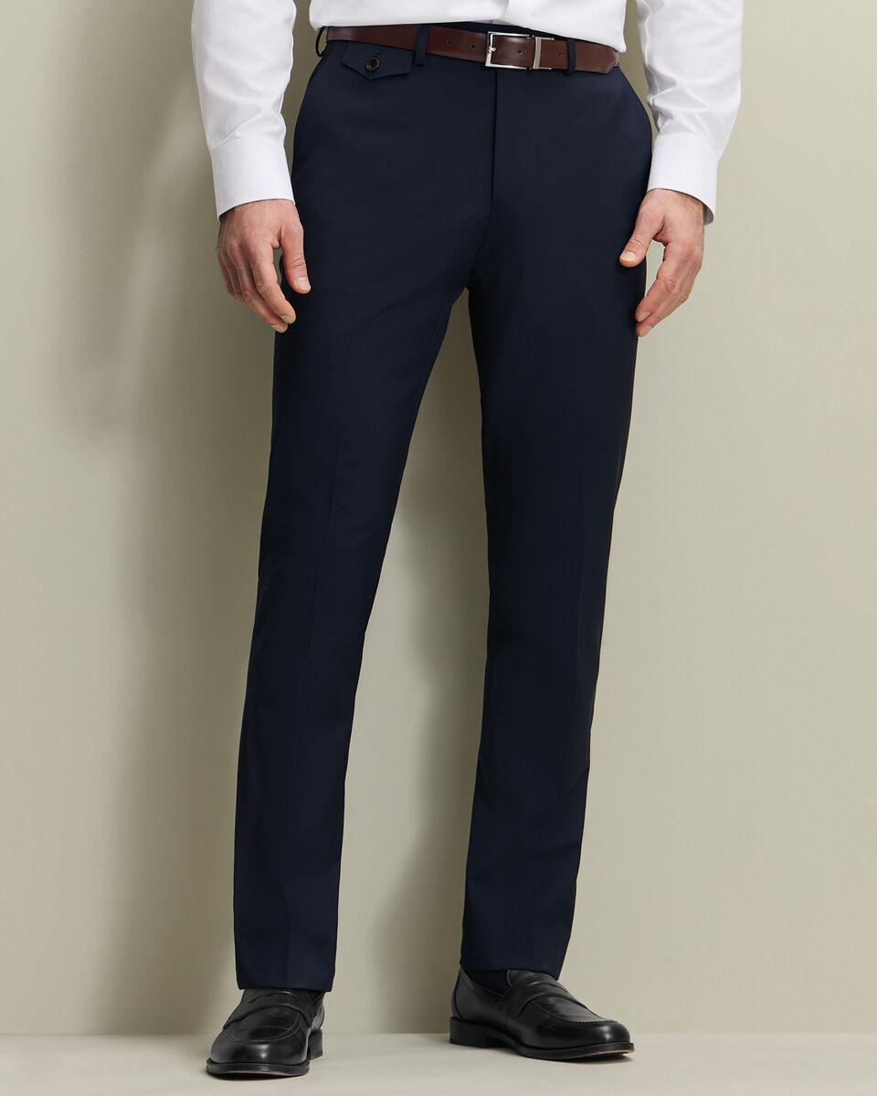 Wool Stretch Trousers - Navy