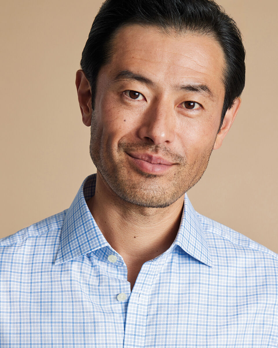 Luxury Multi Check Shirt - Cornflower Blue