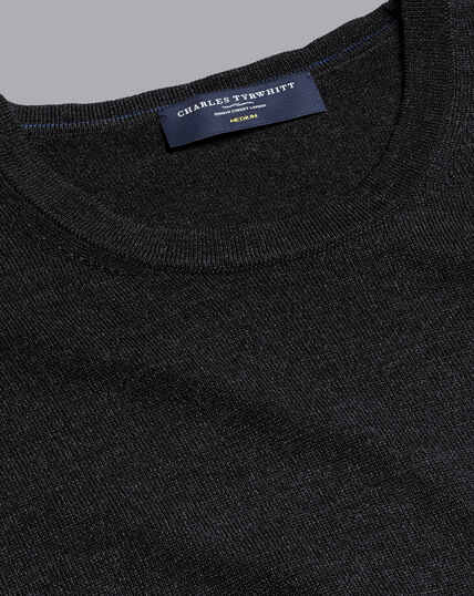 Merino Crew Neck Sweater - Charcoal Grey