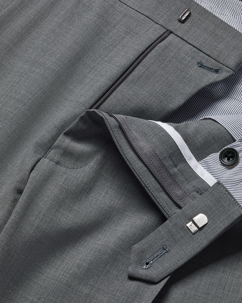 Wool Stretch Trousers - Grey