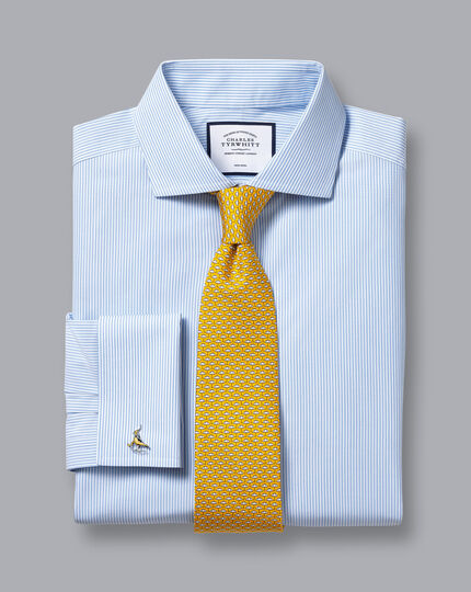 Spread Collar Non-Iron Bengal Stripe Shirt - Sky