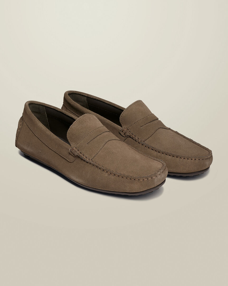 Wildleder-Mokassins&nbsp;- Taupe