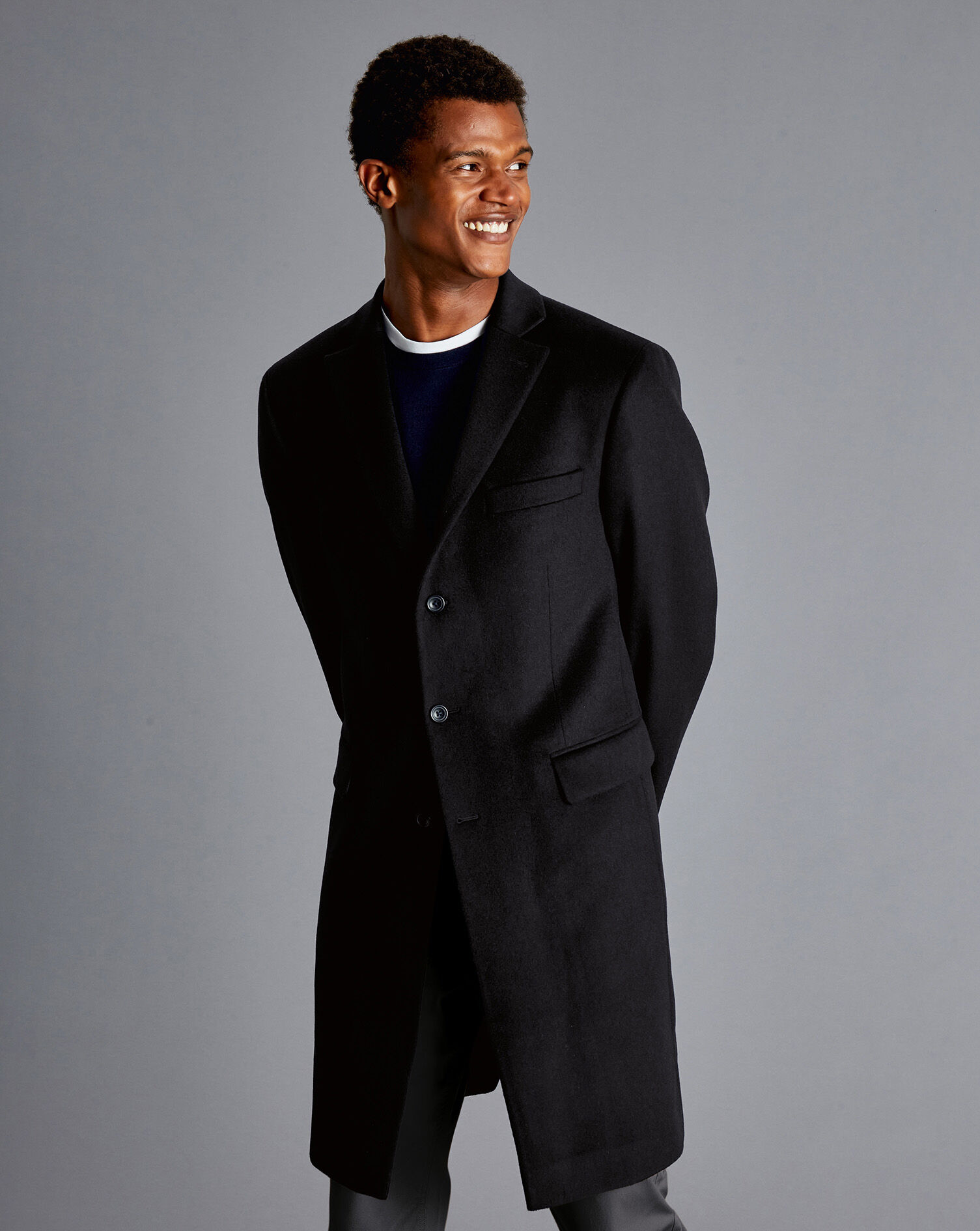 Wool Cashmere Overcoat - Black 