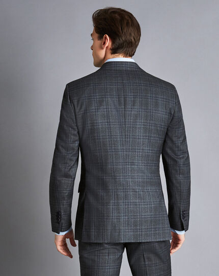 Ultimate Performance Prince of Wales Check Suit Jacket - Steel Blue