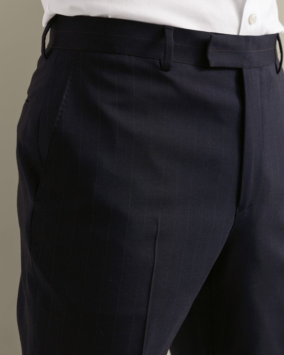 Stripe Suit Trousers - Dark Navy