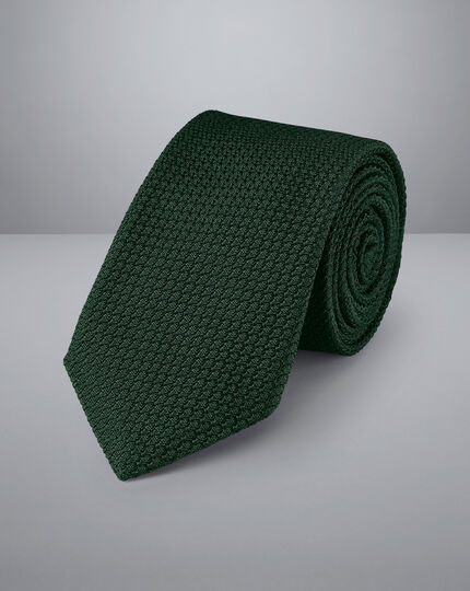Italienische Krawatte aus Grenadine-Seide - Dunkelgrün