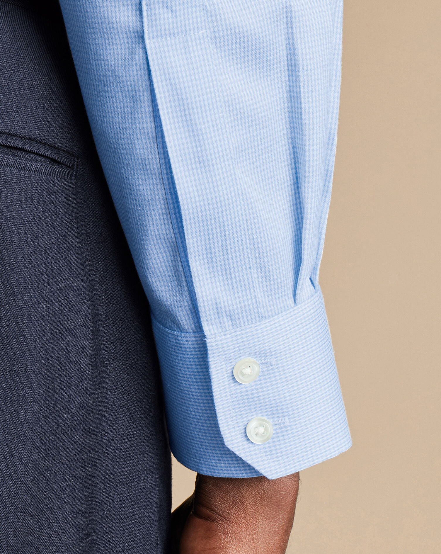 Non-Iron Puppytooth Shirt - Sky Blue 