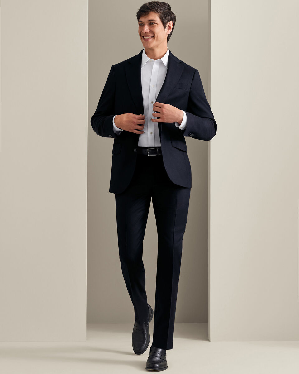 Italienische Anzughose aus Flanell&nbsp;- Marineblau