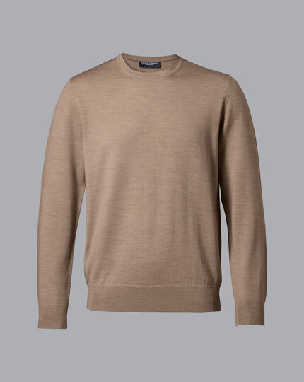 Merino Crew Neck Sweater - Oatmeal