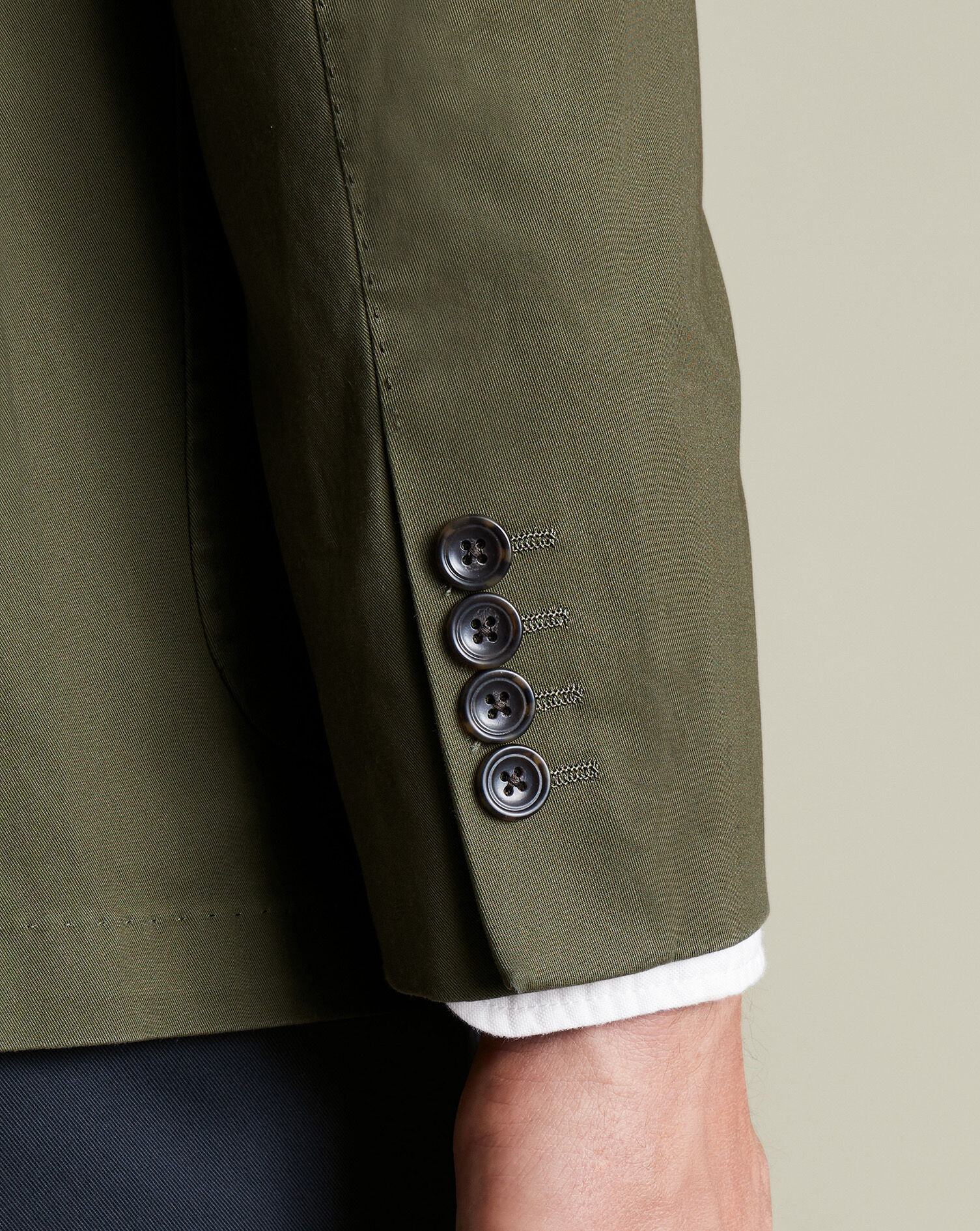 Cotton Stretch Jacket - Dark Olive Green