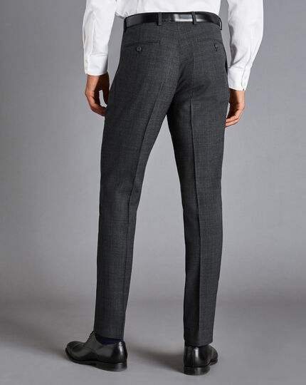 Textured Business Suit Pants - Dark Grey