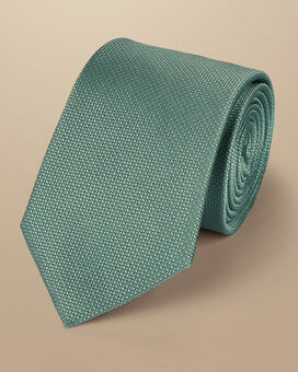 Schmutzabweisende Krawatte aus Seide - Hellgrün