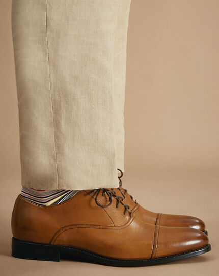 Leather Oxford Shoes - Tan