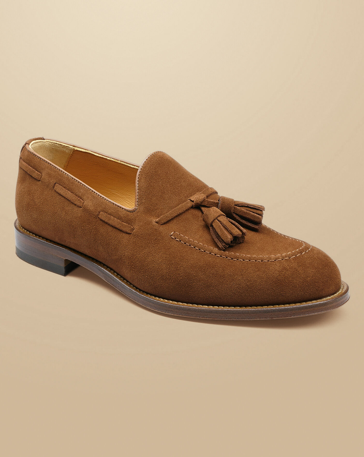 tan brown suede tassel loafers