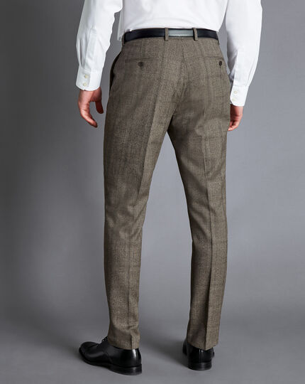 Prince of Wales Check Suit Pants - Oatmeal