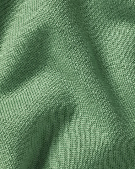 Merino V-Neck Sweater -  Green