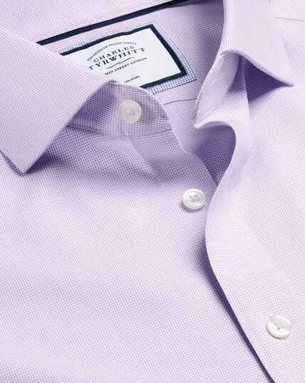 Spread Collar Non-Iron Ludgate Weave Shirt - Lilac Purple