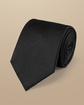 Schmutzabweisende Krawatte aus Seide - Schwarz