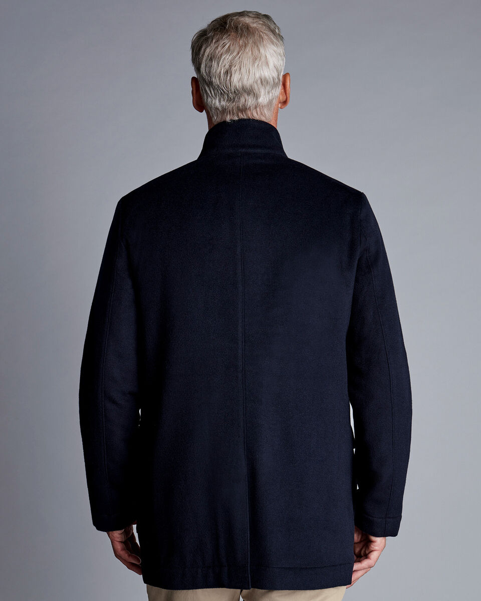 Wool Car Coat Navy Charles Tyrwhitt