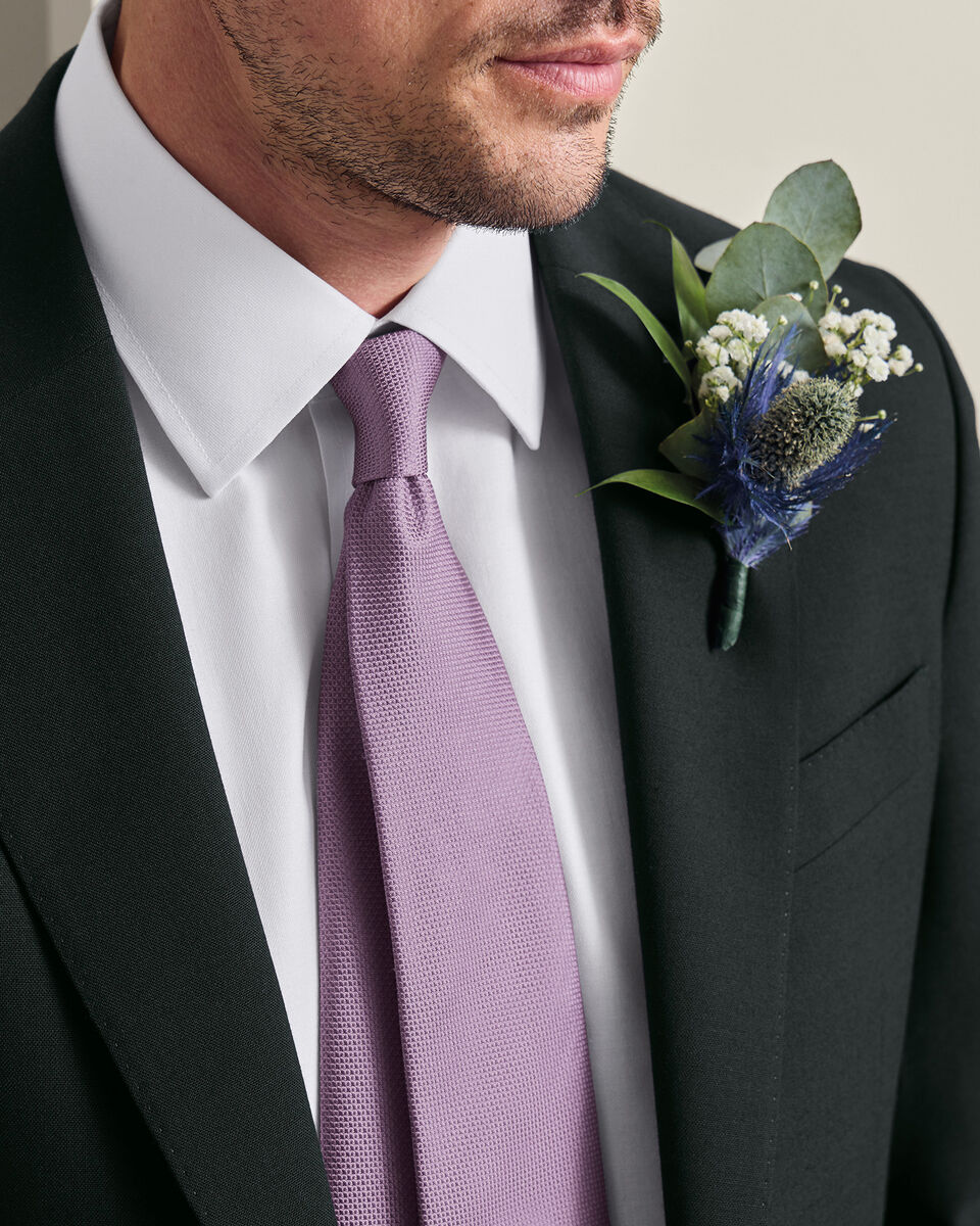 Silk Textured Tie - Lilac