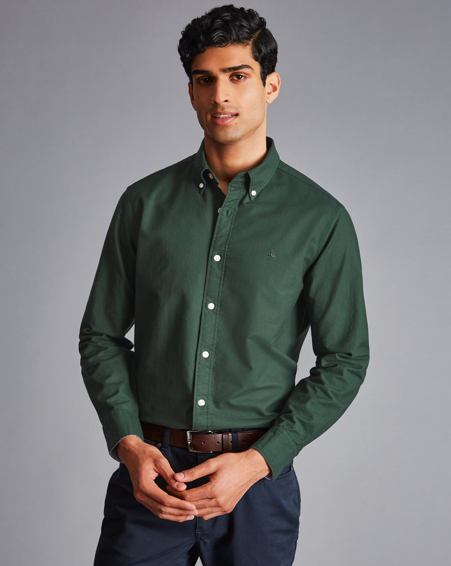 Button-Down Collar Washed Oxford Shirt 