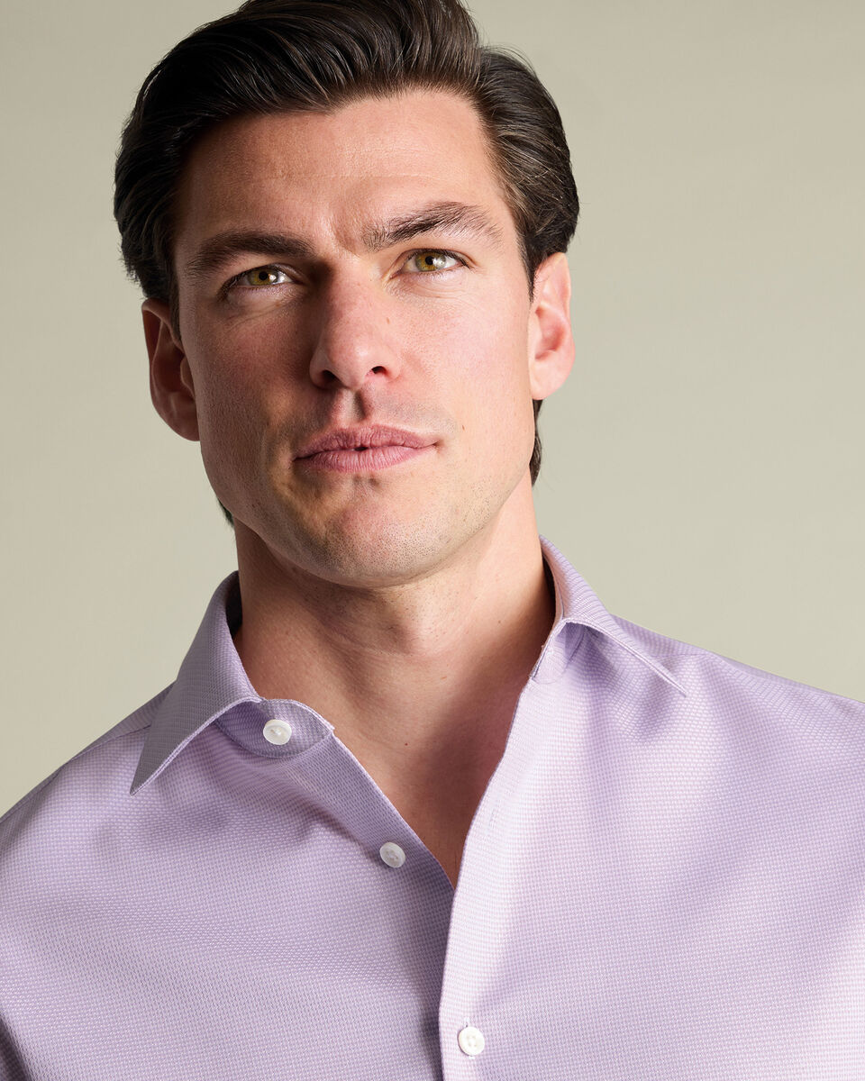 Non-Iron Stretch Texture Shirt - Lilac