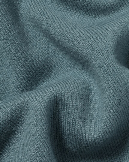 Pullover aus Merino-Kaschmir mit Knöpfen - Helles Aquamarin