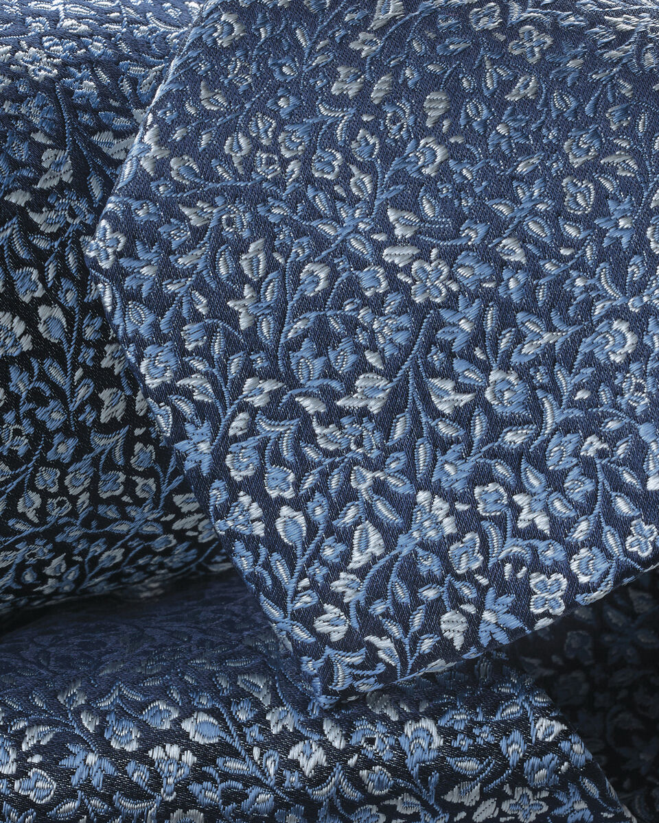 Silk Floral Tie - Royal Blue