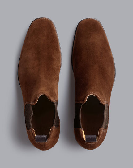 Suede Chelsea Boots - Walnut Brown