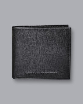 Geldbörse aus genarbtem Leder - Schwarz