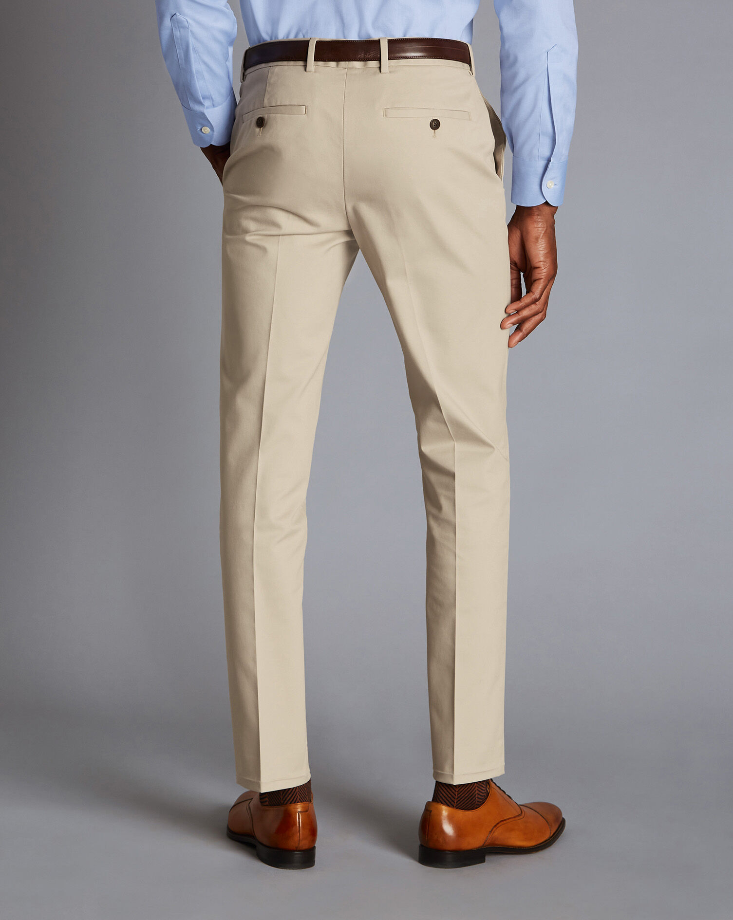 Non-Iron Chinos - Stone | Charles Tyrwhitt