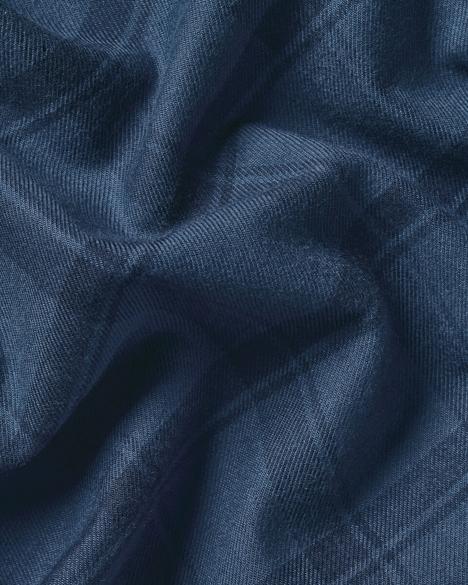 Brushed Flannel Check Shirt - Petrol Blue