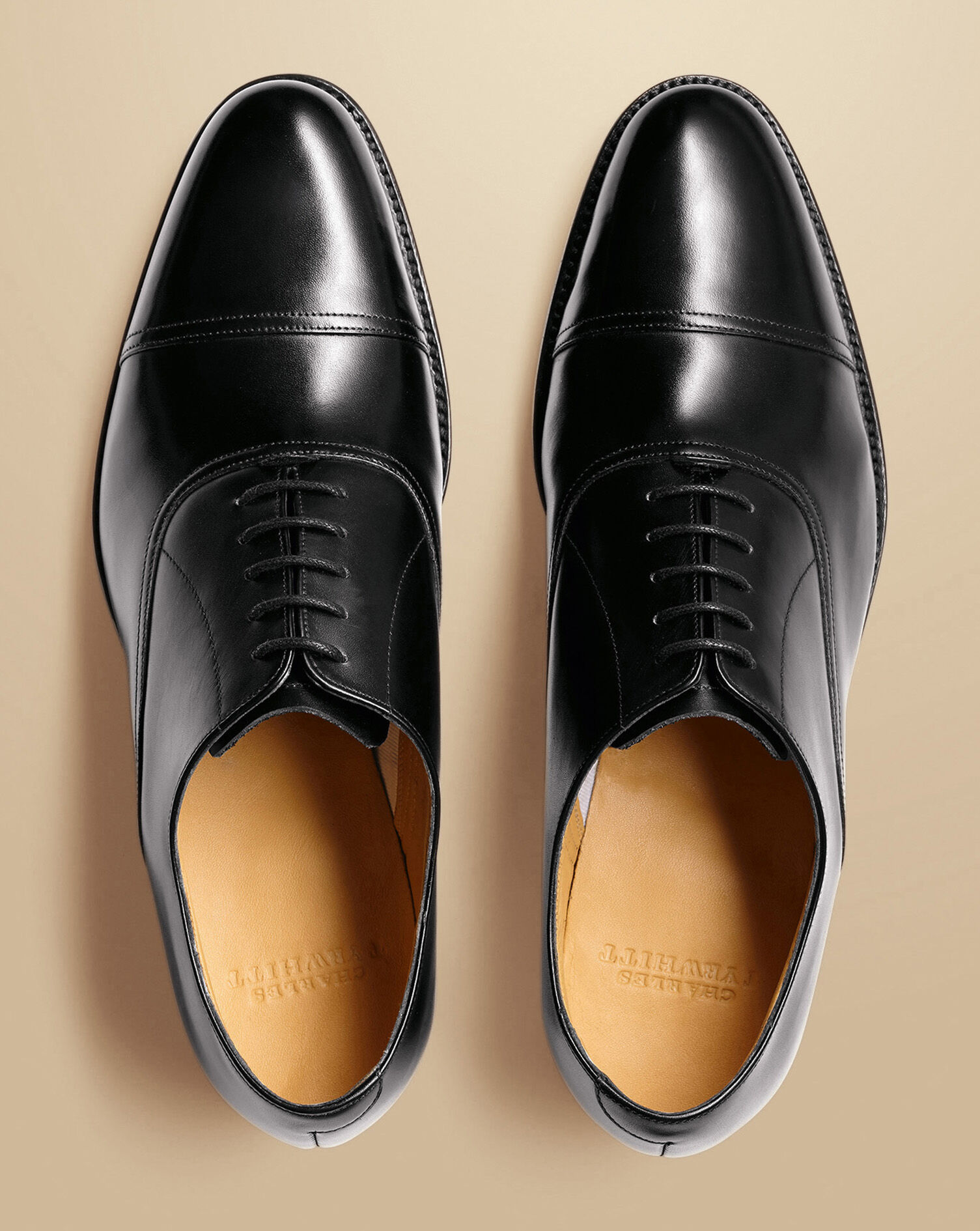 Leather Oxford Shoes - Black | Charles 