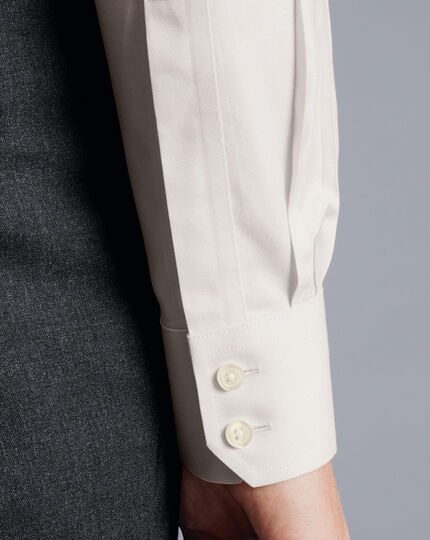 Cutaway Collar Non-Iron Twill Shirt - Ivory White