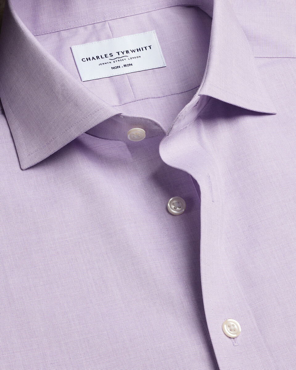Non-Iron Stretch Poplin Shirt - Lilac Purple