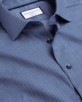 Non-Iron Oval Stretch Texture Shirt - Royal Blue