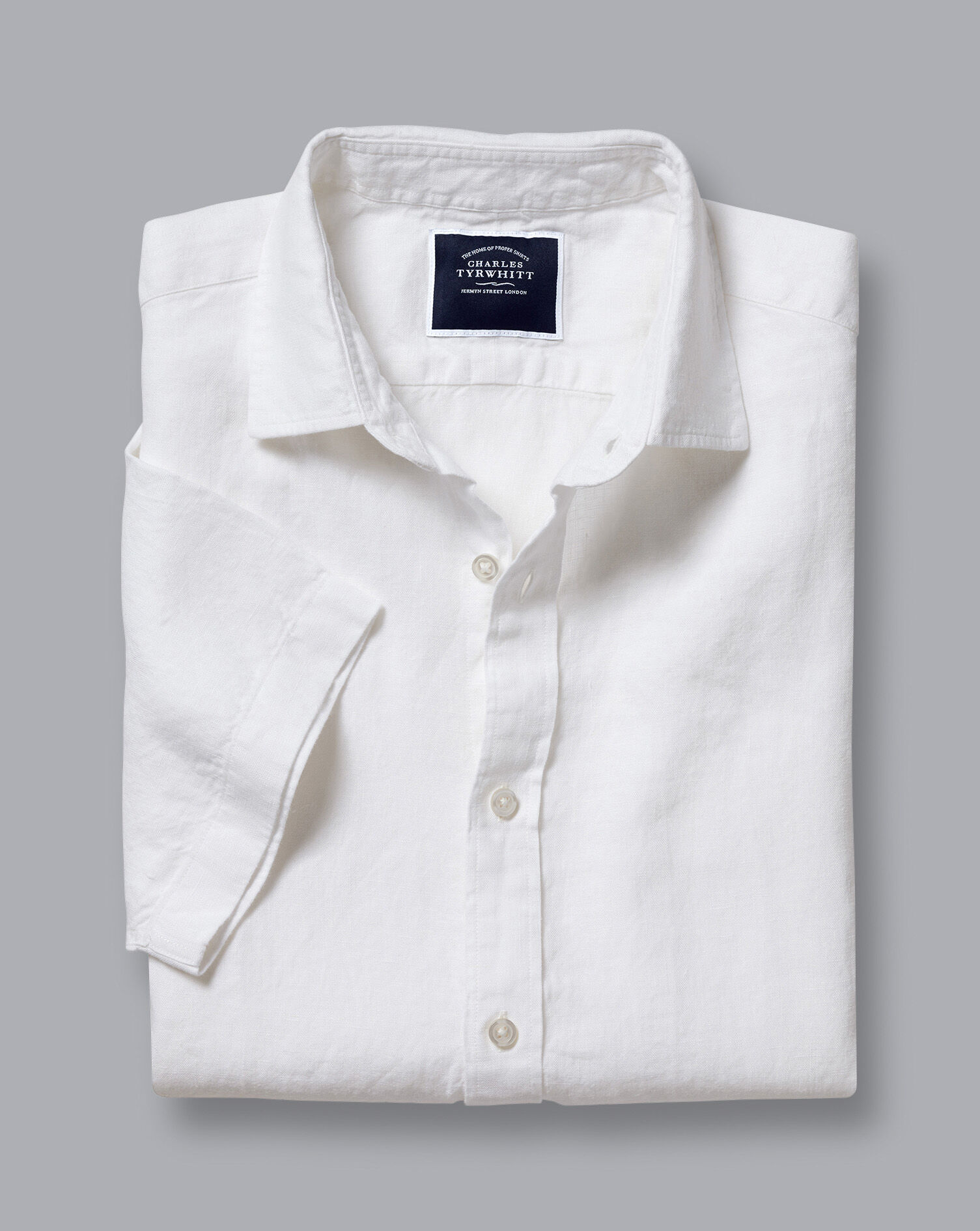 Pure Linen Short Sleeve Shirt - White 