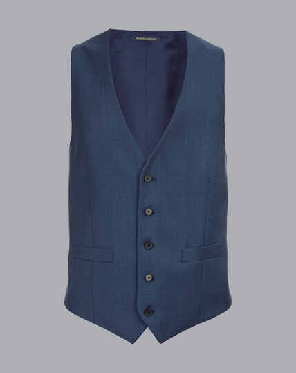 Twill Business Suit Waistcoat - French Blue