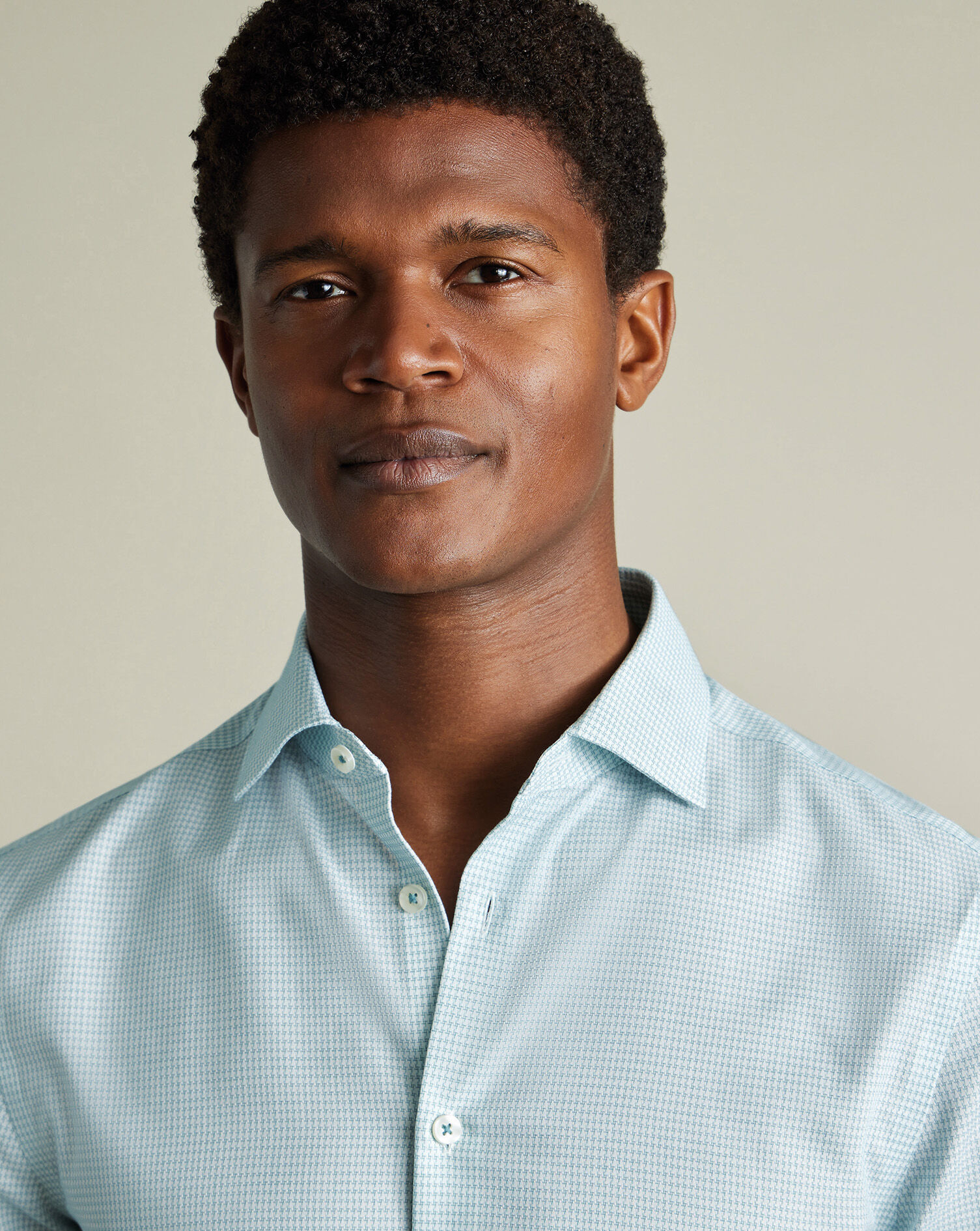 Non-Iron Stretch Texture Shirt - Teal Green