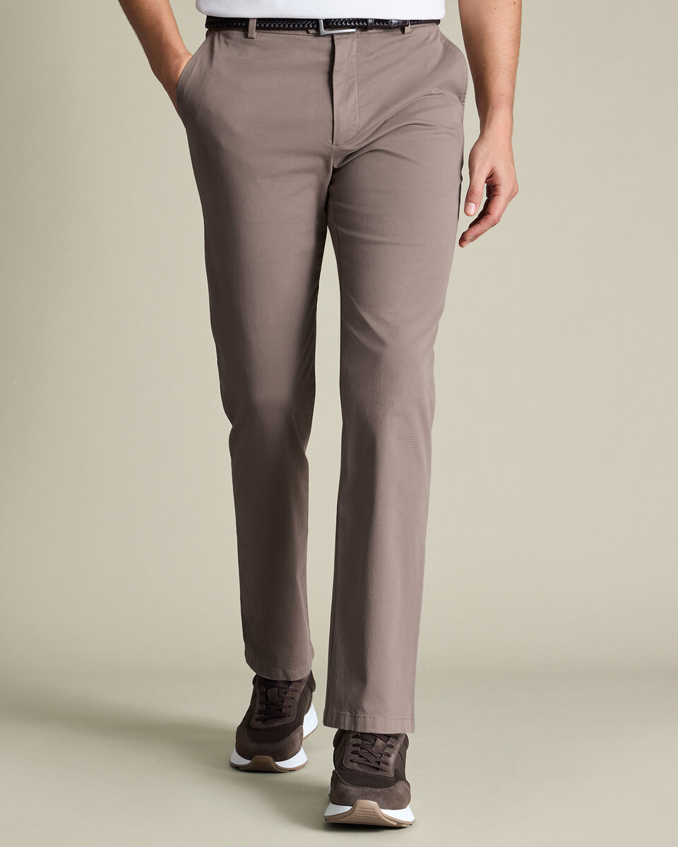 Chino d&eacute;lav&eacute; - Taupe
