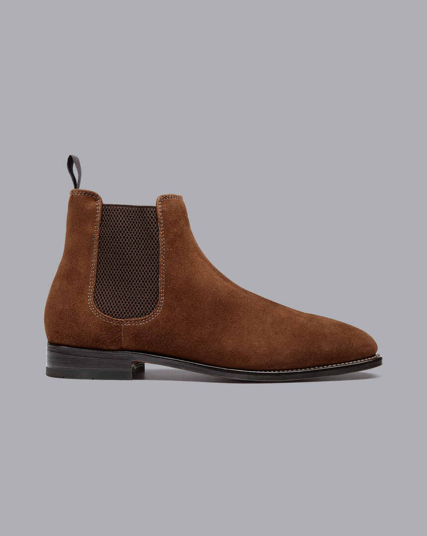 Suede Chelsea Boots - Walnut Brown